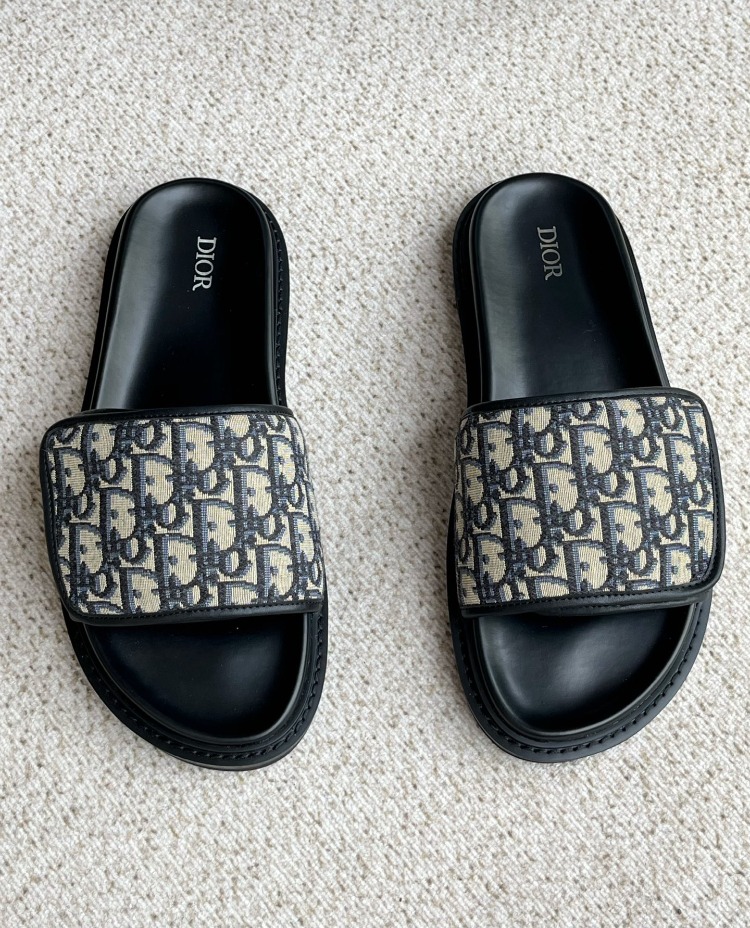 Aqua Sandal Beige and Black Oblique Jacquard 38-45