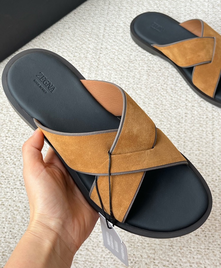 Zegna Almond Suede Sandal 39-45