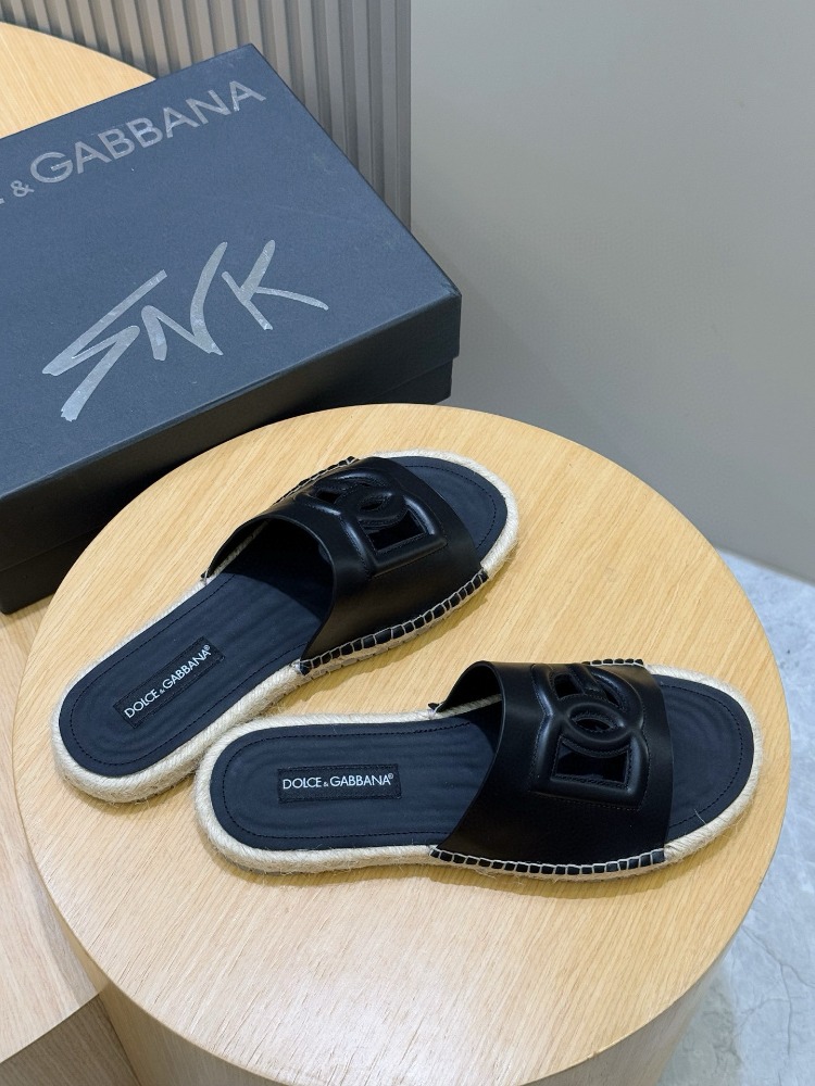  Dolce&Gabbana Calfskin espadrille sliders 38-45
