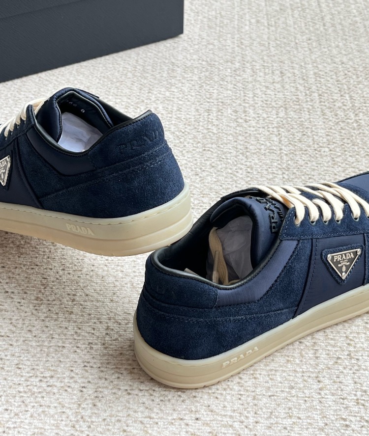 Prada Mavi Erkek Downtown Mavi Re-Nylon ve Süet Erkek Spor Ayakkabı 39-45