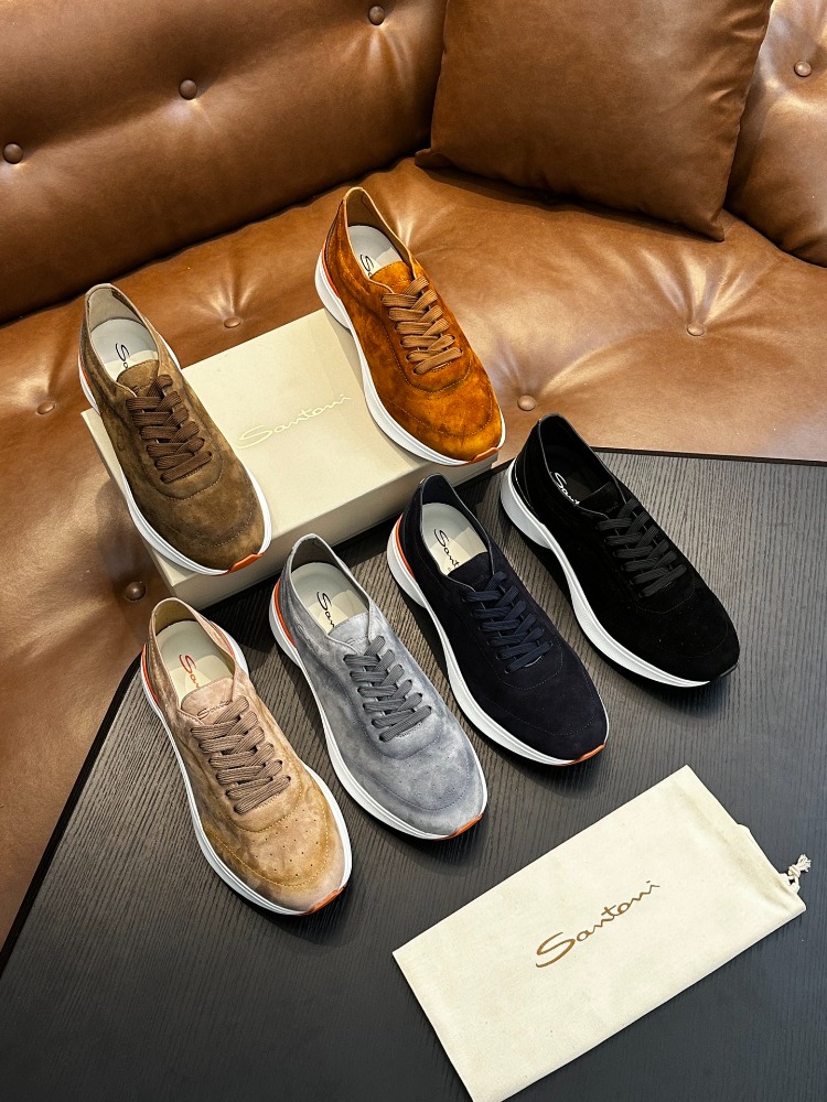 Santoni Erkek Bağcıklı Deri Sneaker Ayakkabı 39-45