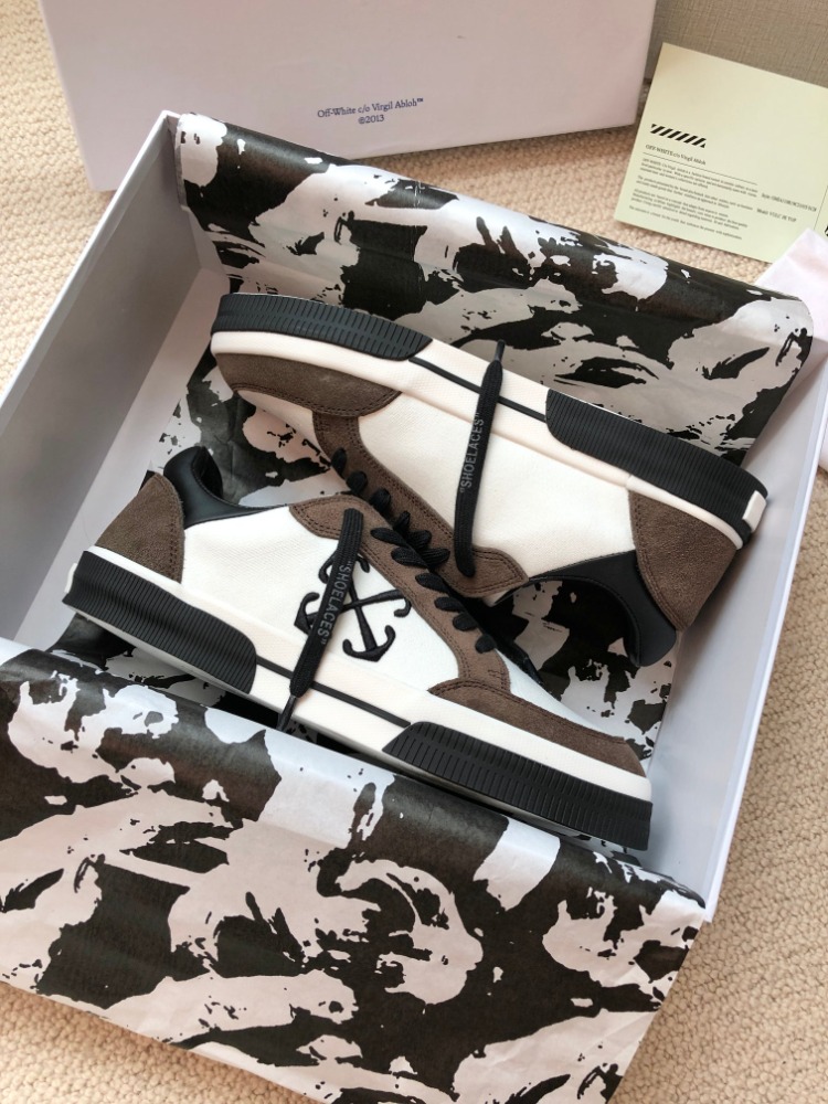 OFF-WHITE New Low Vulcanized Suede Brown&White 35-45