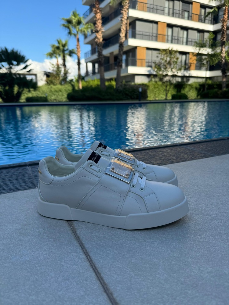Dolce Gabbana Iron Portofino Leather Sneakers