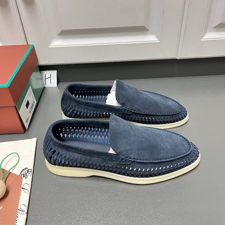 Loro Piana Summer Walk Loafer Suede Blue 39-45