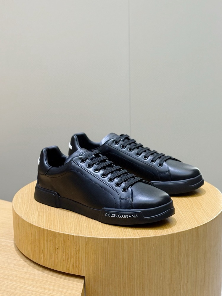 Dolce&Gabbana Siyah Erkek Portofino Siyah Erkek Deri Sneaker 38-45