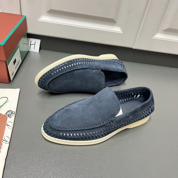 Loro Piana Summer Walk Loafer Suede Blue 39-45