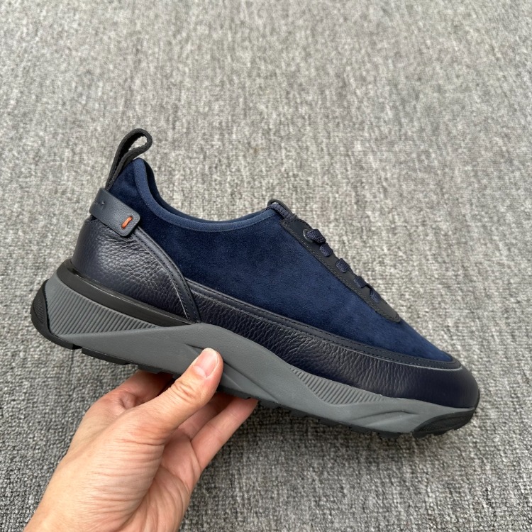 Santoni Sport Lacivert Erkek Deri Sneaker 39-47