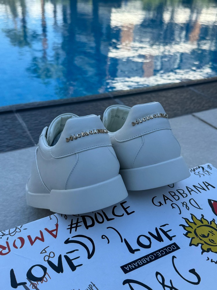 Dolce Gabbana Iron Portofino Leather Sneakers