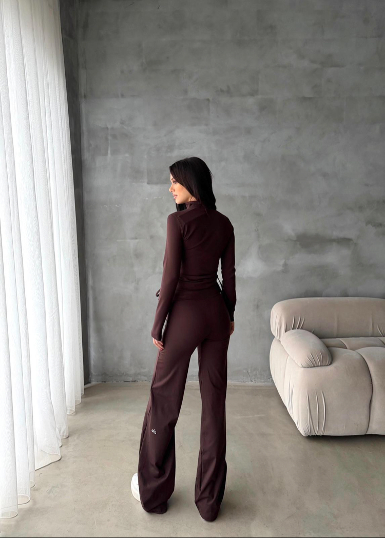 Alo Yoga Comfortlux Likralı Takım Kahve