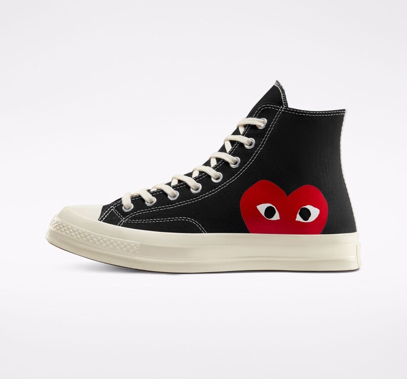 Converse Comme des Garcons x Chuck Taylor All Star Hi Play Black White