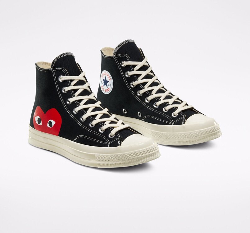 Converse Comme des Garcons x Chuck Taylor All Star Hi Play Black White