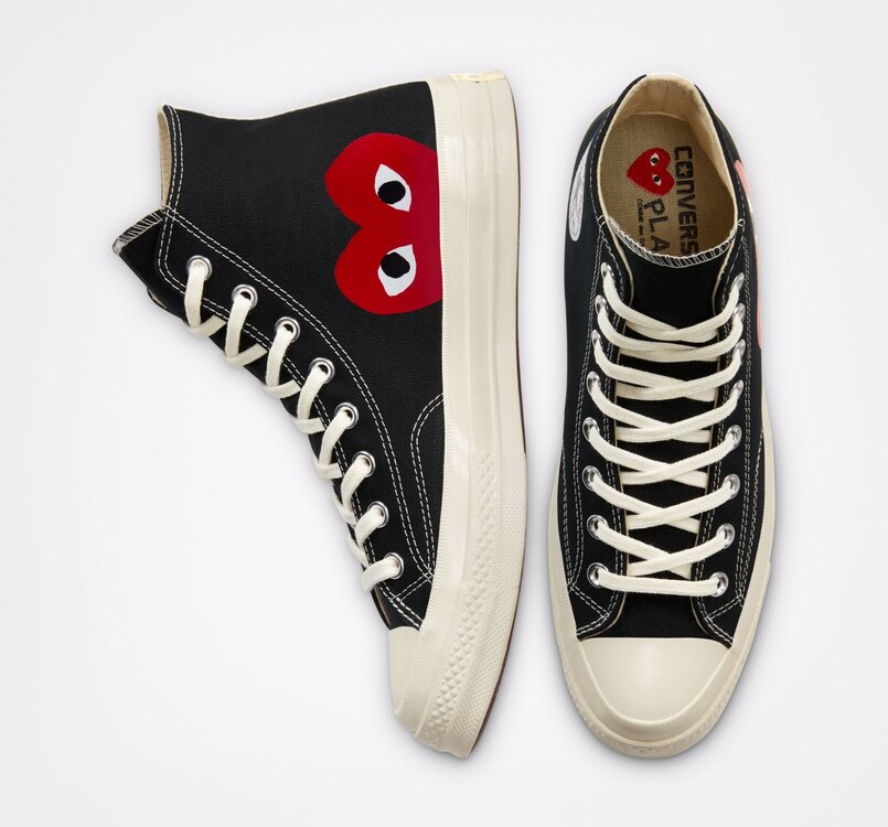 Converse Comme des Garcons x Chuck Taylor All Star Hi Play Black White