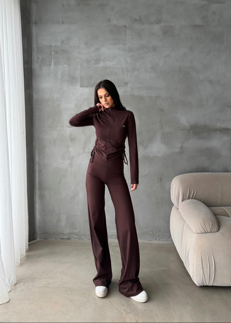 Alo Yoga Comfortlux Likralı Takım Kahve