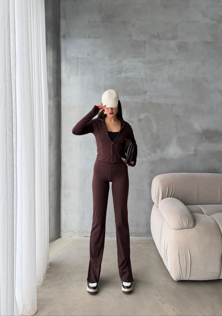 Oysho Slim Fit Takım Kahve