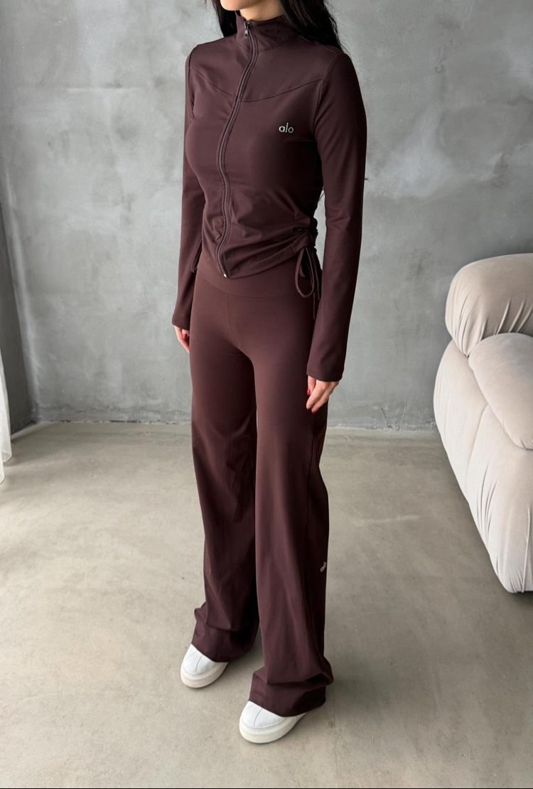 Alo Yoga Comfortlux Likralı Takım Kahve