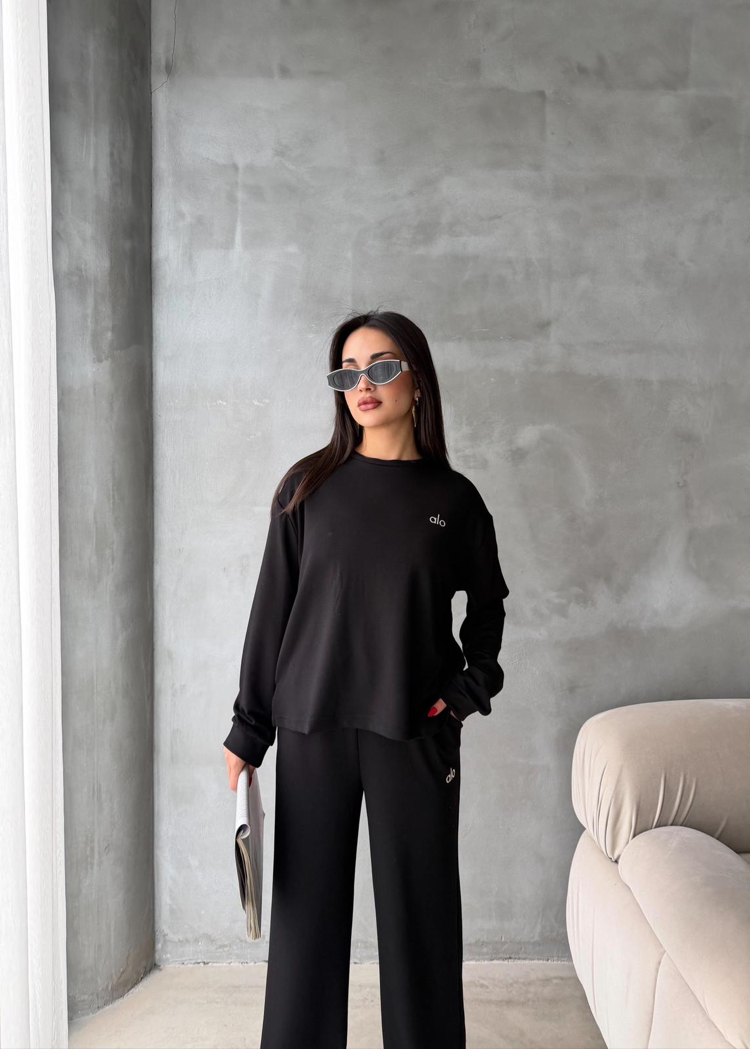 Alo Yoga Basic Takım Siyah 