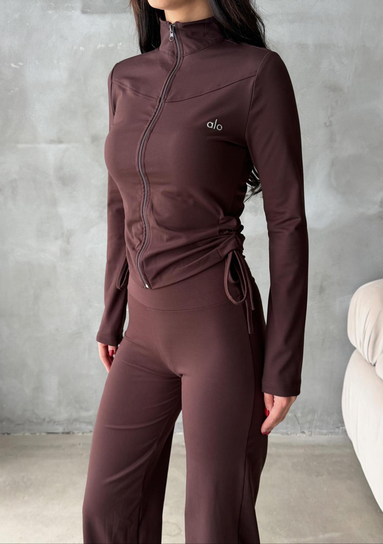 Alo Yoga Comfortlux Likralı Takım Kahve