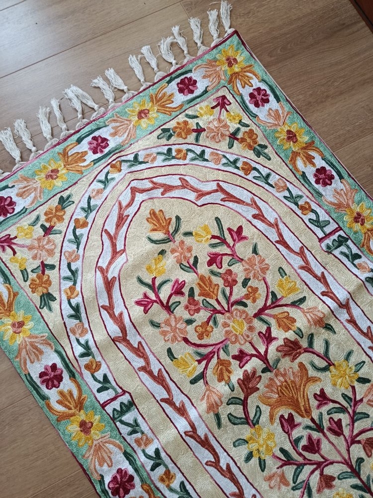 Altın model tam işli Kaşmir seccade