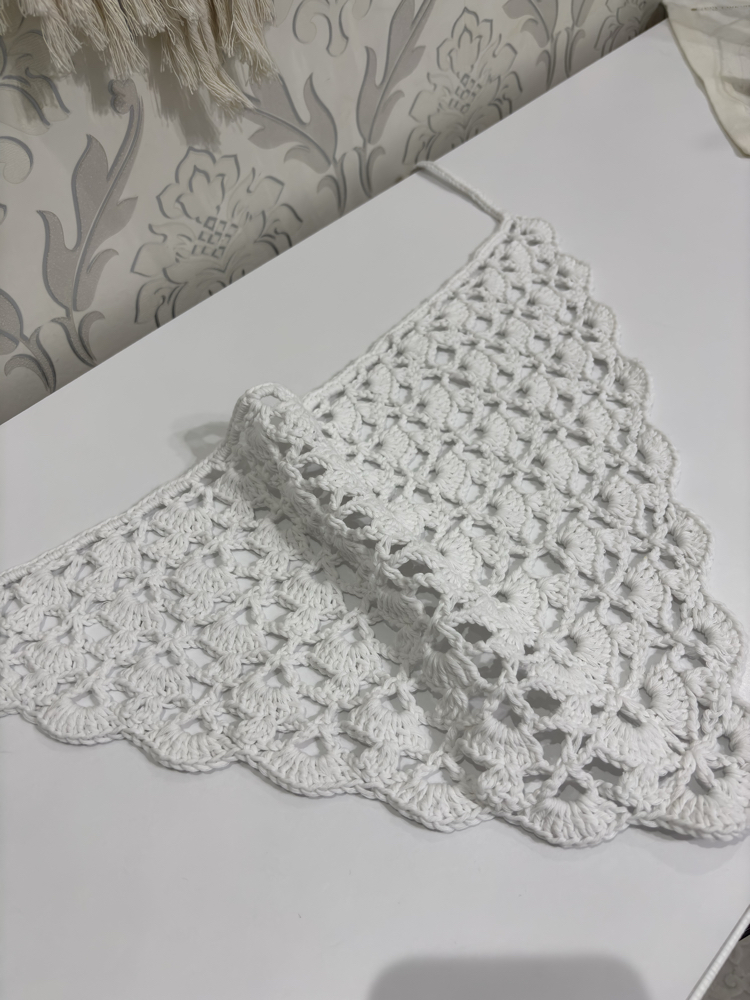 ✨ Yazlık Bandana | Beyaz Cotton İp ✨