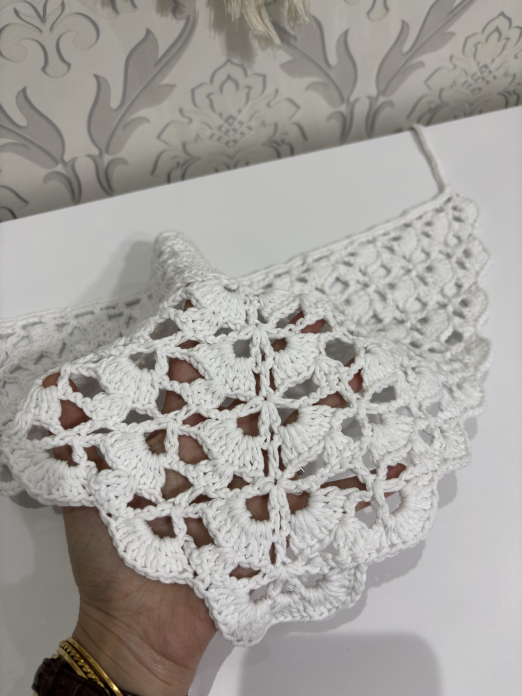 ✨ Yazlık Bandana | Beyaz Cotton İp ✨