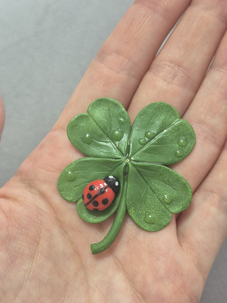 Lucky Clover –  Dört Yapraklı Yonca Broş 