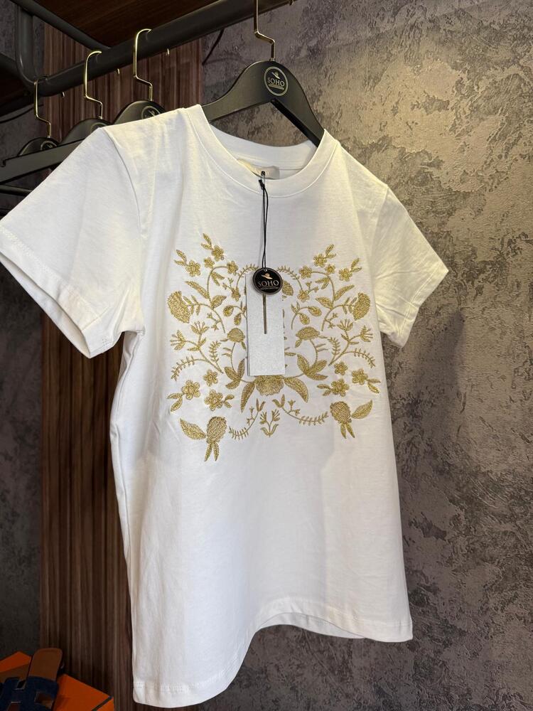 DİOR yaldız işlemeli t-shirt
