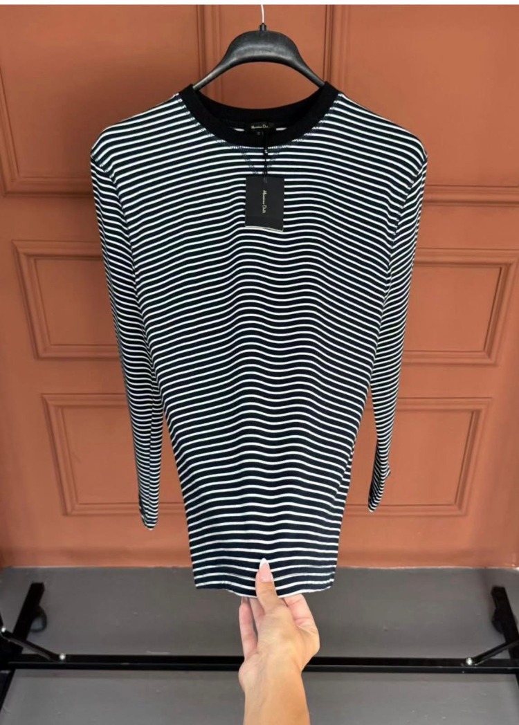 MASSIMO DUTTI Sweatshirt Siyah - Beyaz Çizgili