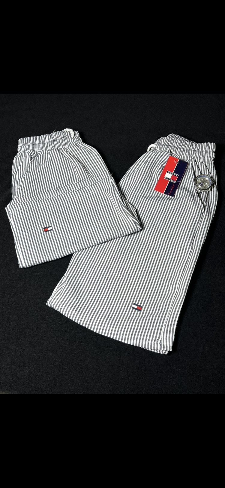 Tommy Hilfiger Çizgili Şort / Rahat Kalıp Lastikli Bel