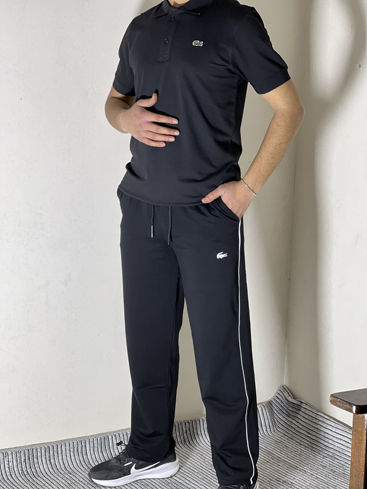 Lacoste Siyah Eşofman Altı – Şerit Detay Rahat Kalıp