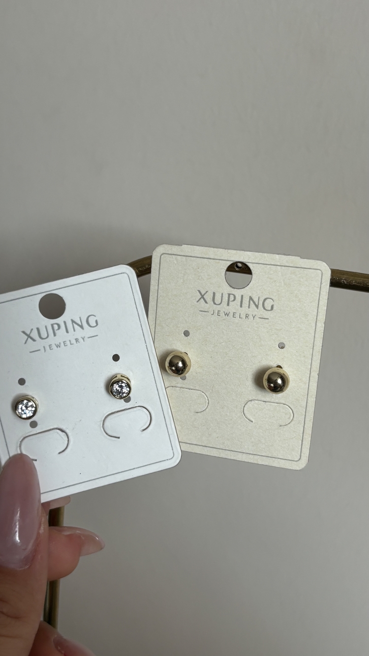Xuping 14K Küpe Taşsız Topçuk