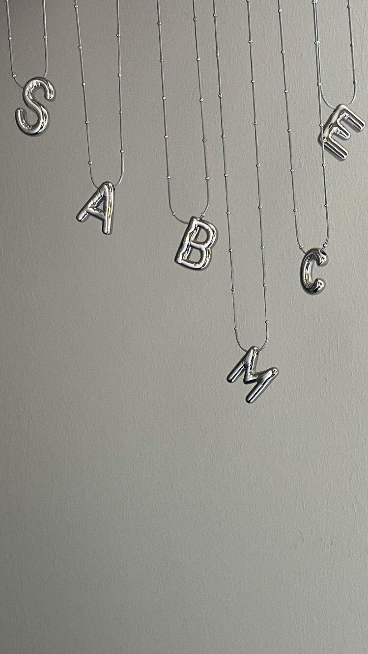 Balon Harf Kolye Gümüş
