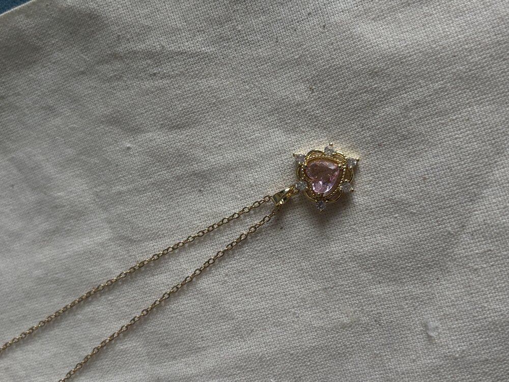 Pink Heart Kolye | çelik