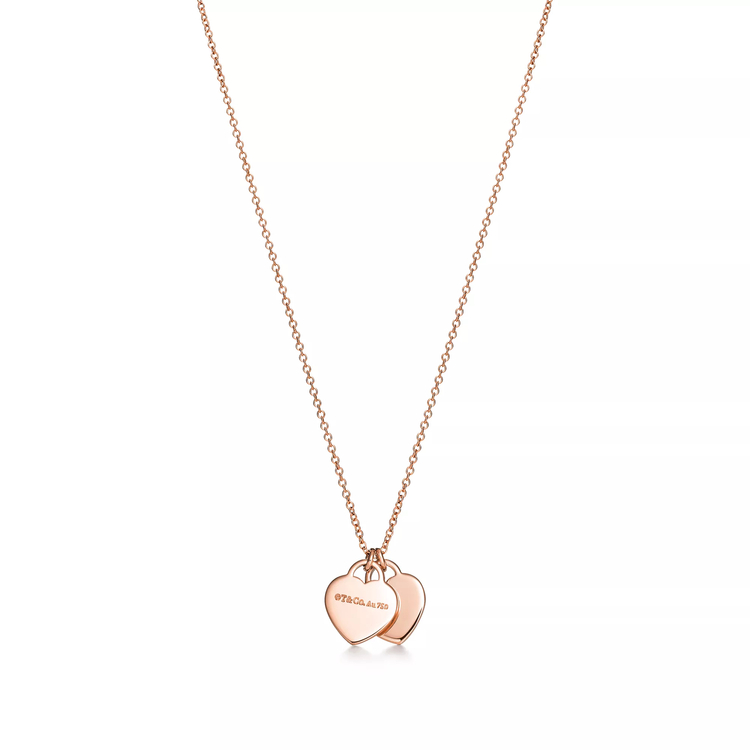 Tiff Double Mini Heart Rose Gold