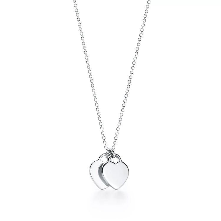 Tiff Double Mini Heart Red Silver