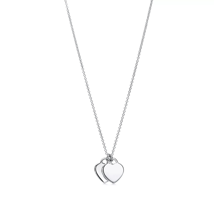 Tiff Double Mini Heart Pink Silver