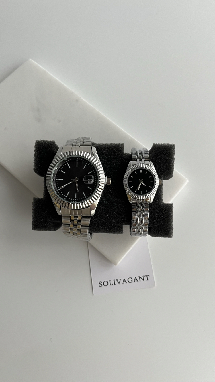 MAİN | Silver Black Kol Saati '' YENİ SEZON ÇİFT