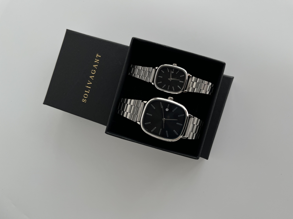 SOLIVAGANT | Silver Black Kol Saati '' YENİ SEZON ÇİFT