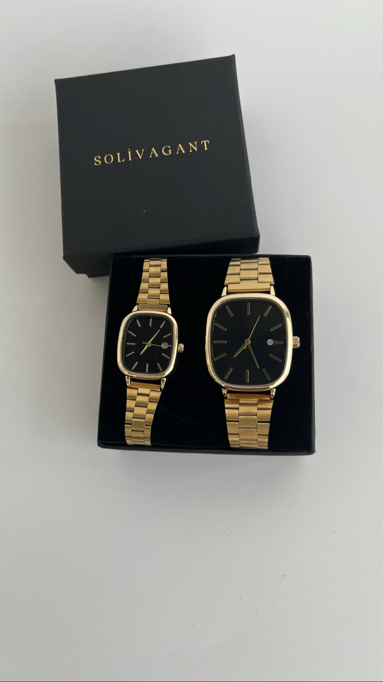 SOLIVAGANT | Gold Black Kol Saati '' YENİ SEZON ÇİFT
