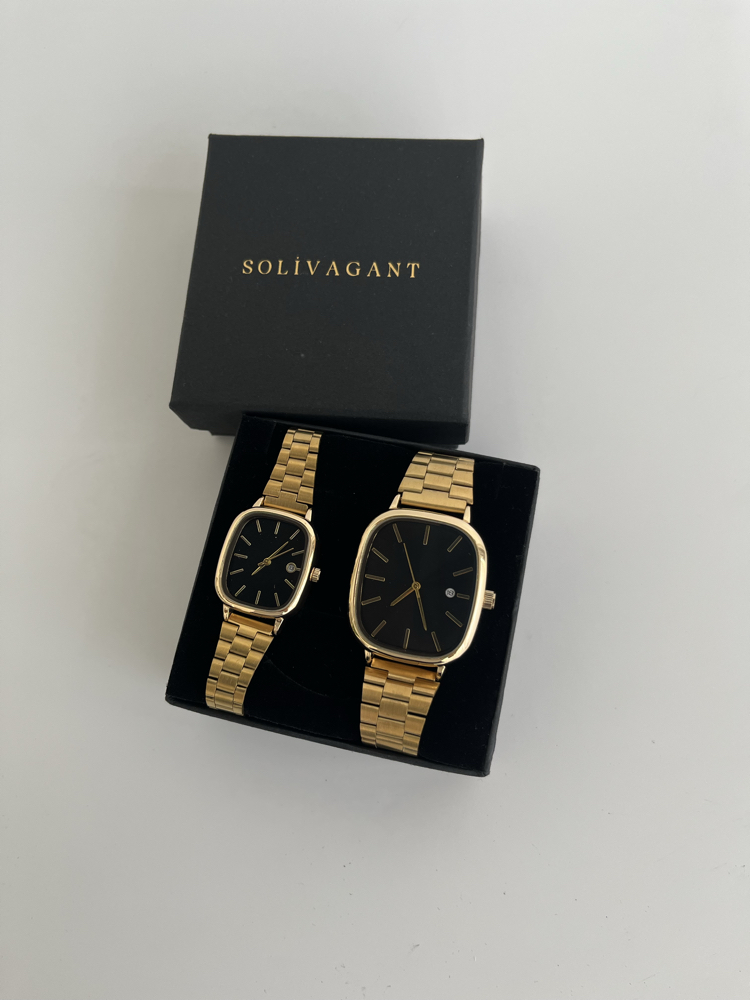 SOLIVAGANT | Gold Black Kol Saati '' YENİ SEZON ÇİFT