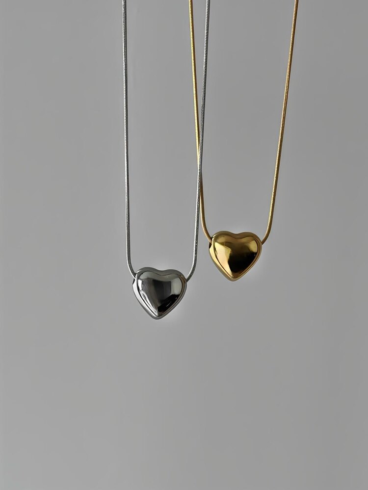 Balon Çelik Kalp Kolye (Gold)