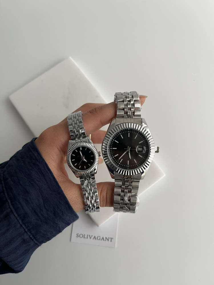 MAİN | Silver Black Kol Saati '' YENİ SEZON ÇİFT
