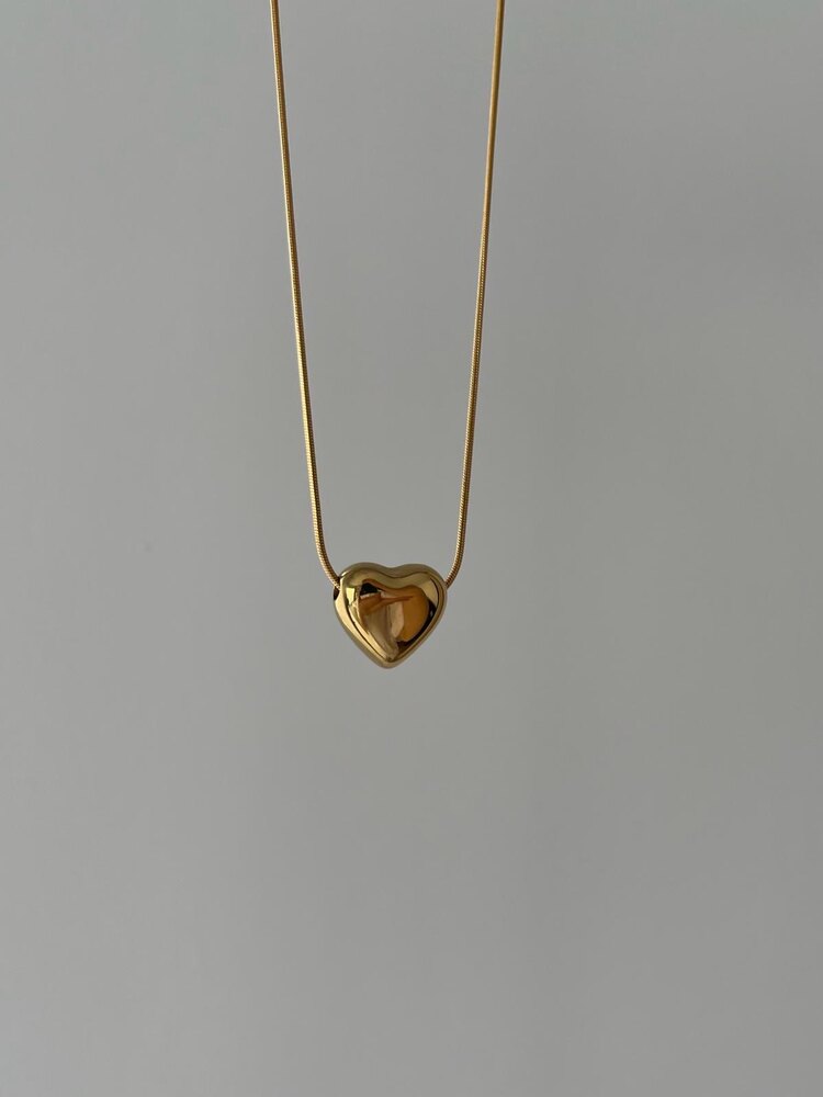 Balon Çelik Kalp Kolye (Gold)