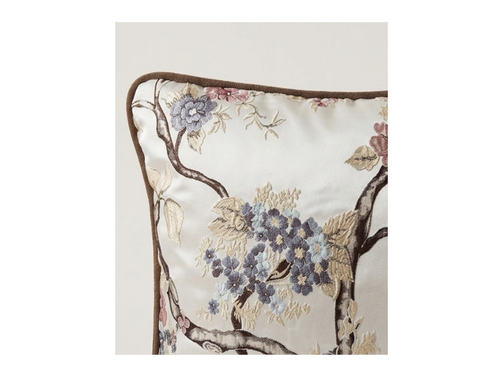 Botanical Saten Karışımlı Floral Yastık Kılıfı (50x50 cm)