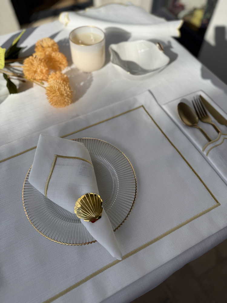 Klasik Beyaz Amerıkan Servıs 6 adet- Beyaz\Gold