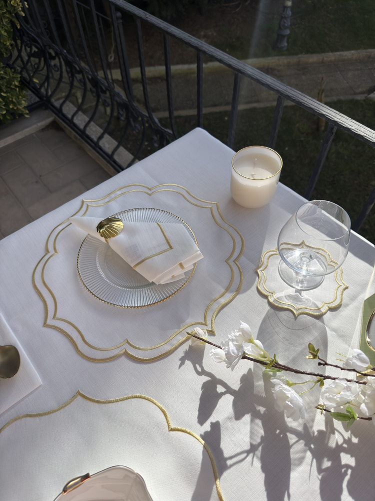 Beyaz Royal Amerıkan servıs 6 adet - Beyaz/Gold