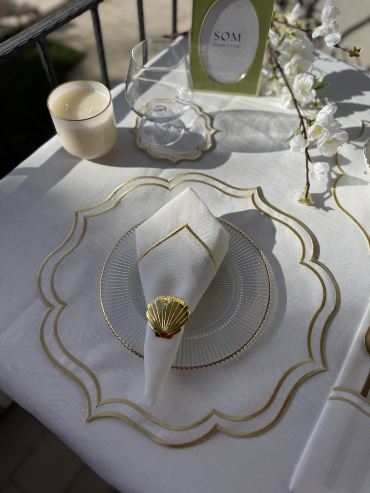 Beyaz Royal Amerıkan servıs 6 adet - Beyaz/Gold