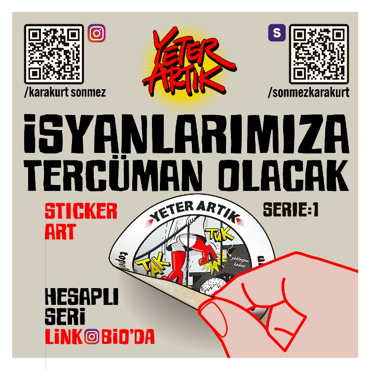 'Yeter Artık' hesaplı, hoyratça yapıştırmalık sticker seti