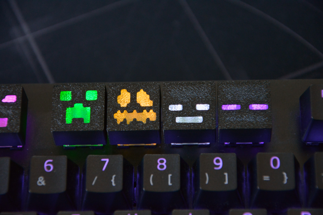 Minecraft Keycaps Moblar - Klavye Tuş Takımı