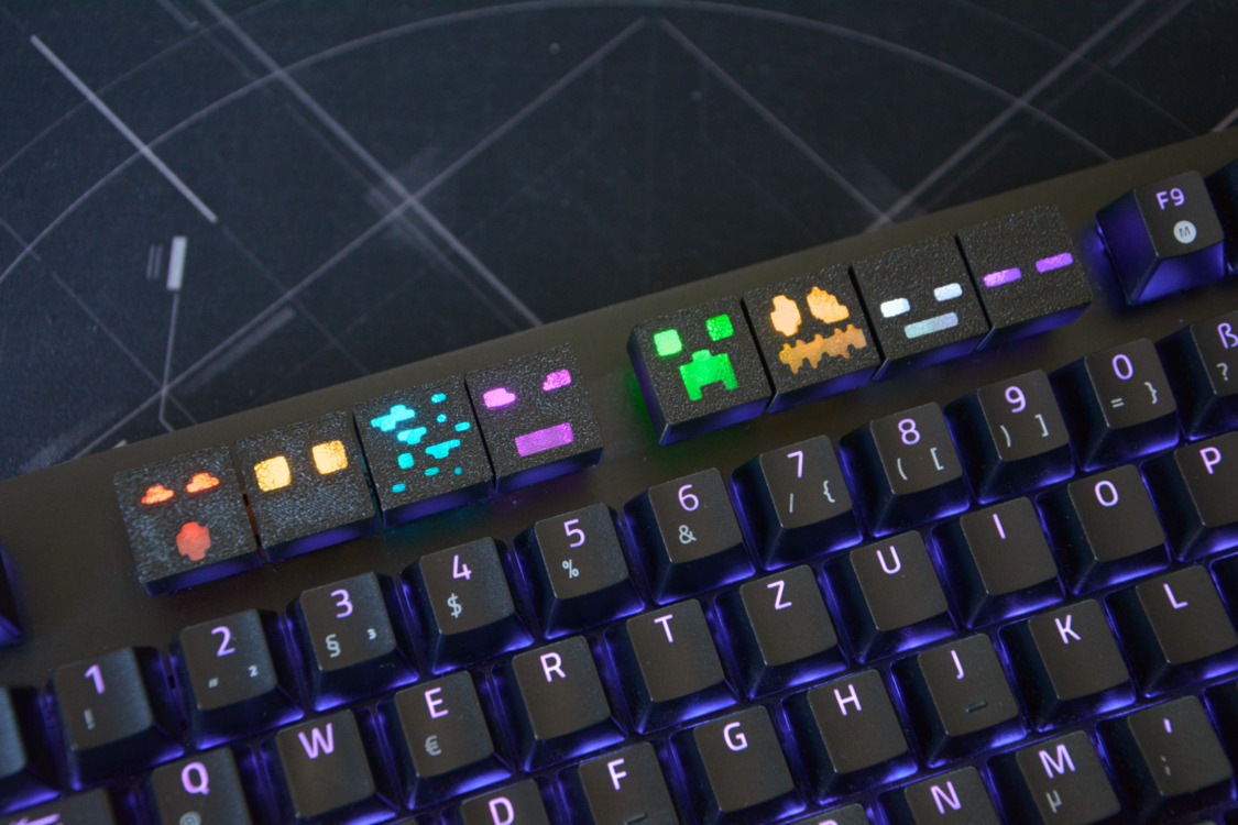 Minecraft Keycaps Moblar - Klavye Tuş Takımı