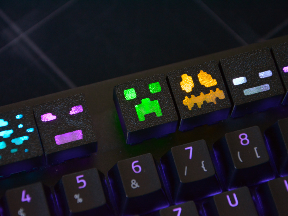 Minecraft Keycaps Moblar - Klavye Tuş Takımı
